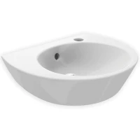 Мивка за баня с десен отвор за смесител, 45-60 см, бял