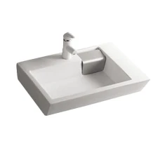 Мивка за баня DESIGN, с отвор за смесител, бял