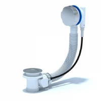 Сифон за вана с преливник 52 см., хром