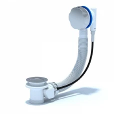 Сифон за вана с преливник 52 см., хром