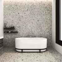 Свободностояща вана, 160х74.5х60 см, бял мат с черна метална рамка Свободностояща вана, 160х74.5х60 см, бял мат с черна метална рамка