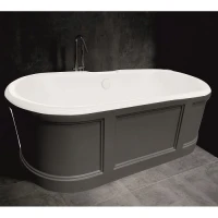 Свободностояща вана, 170х75х60 см, сив-бял мат