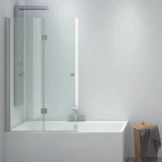 Параван за вана VASCA S 7 Cristalo, 70-100х140 см, прозрачно стъкло, хром
