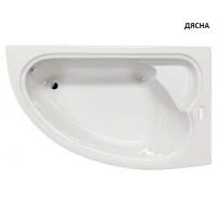 Асиметрична акрилна вана LIVERPOOL - LONDON, 165x95x45.5 см