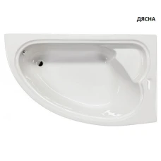 Асиметрична акрилна вана LIVERPOOL - LONDON, 165x95x45.5 см