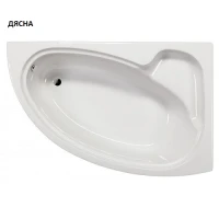 Асиметрична акрилна вана SANOTORINI-KRETA, 153x98x42.5 см