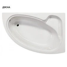 Асиметрична акрилна вана SANOTORINI-KRETA, 153x98x42.5 см