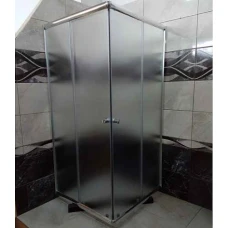 Квадратна душ кабина DushZONA, 80х80х180 см, мат стъкло, хром