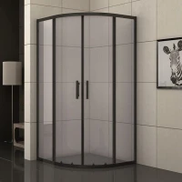 Овална душ кабина EASY ASSEMBLE, в черно