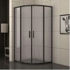 Овална душ кабина EASY ASSEMBLE, 90х90, в черно