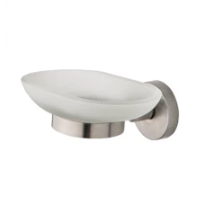 Стъклена сапунерка за баня INOX SATEN, инокс