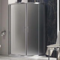 Овална душ кабина FLORA 200 Satine, 80-90х80-90х180 см, матирано стъкло, хром