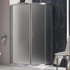 Овална душ кабина FLORA 200 Satine, 80-90х80-90х180 см, матирано стъкло, хром