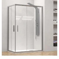 Врата и стационарно стъкло за душ кабина EFE 100 Argento, 80-150х190 см, прозрачно стъкло, хром