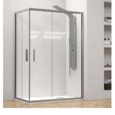 Врата и стационарно стъкло за душ кабина EFE 100 Argento, 80-150х190 см, прозрачно стъкло, хром