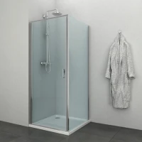 Квадратна душ кабина ELITА, прозрачна, хром
